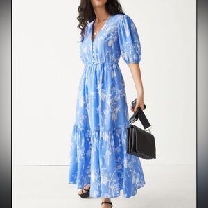 & Other Stories blue floral maxi dress with pockets